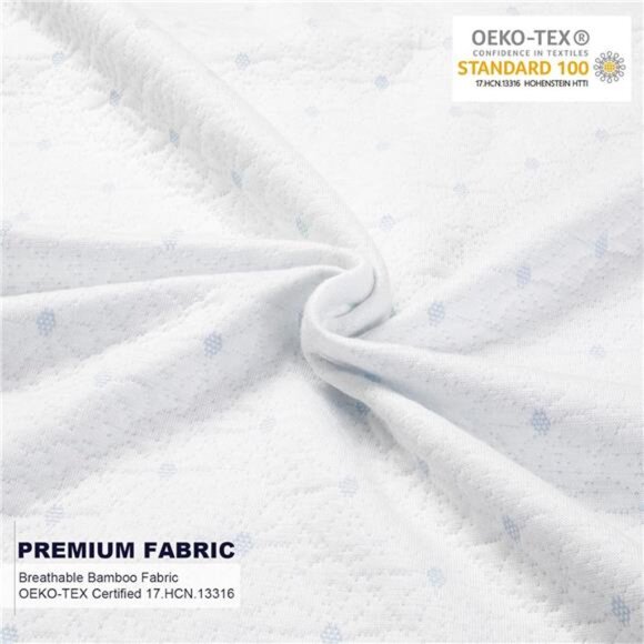 3 Inch King Mattress Topper Protector Cover, Oeko-Tex Certified, Bamboo Zippered - Picture 2 of 7